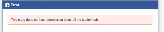 This page does not have permisssion to install the custom tab